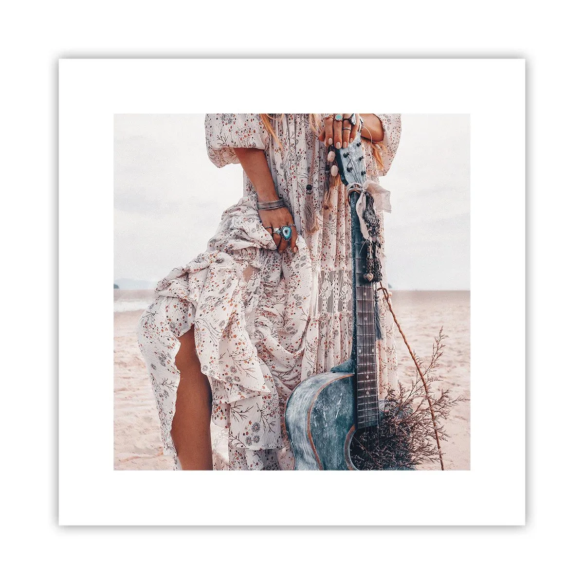 Poster - Kinderblumen auf dem Weg - 30x30 cm