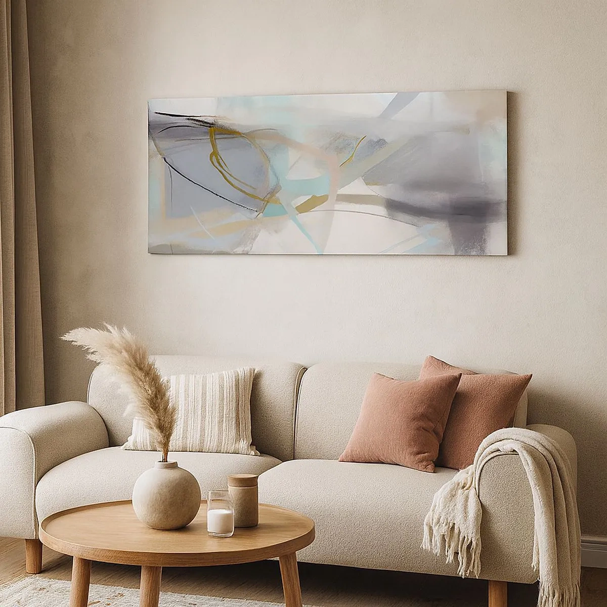 Bild auf Leinwand - Leinwandbild - Neblige Abstraktion - 100x40 cm