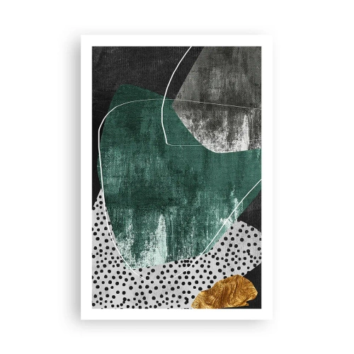 Poster - Bunte Abstraktion mit Blattgold - 61x91 cm