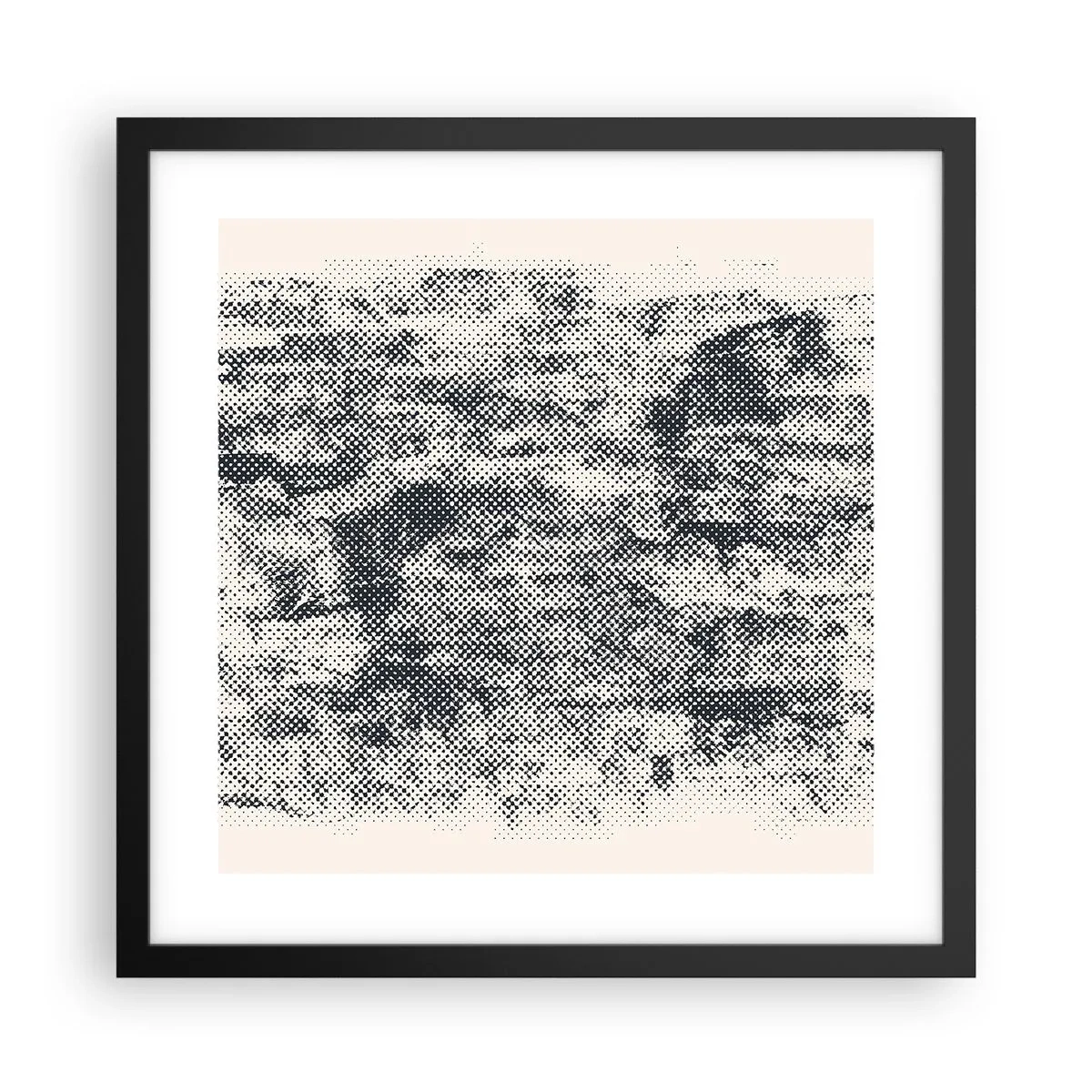 Poster in einem schwarzem Rahmen - Nebelige Komposition - 40x40 cm