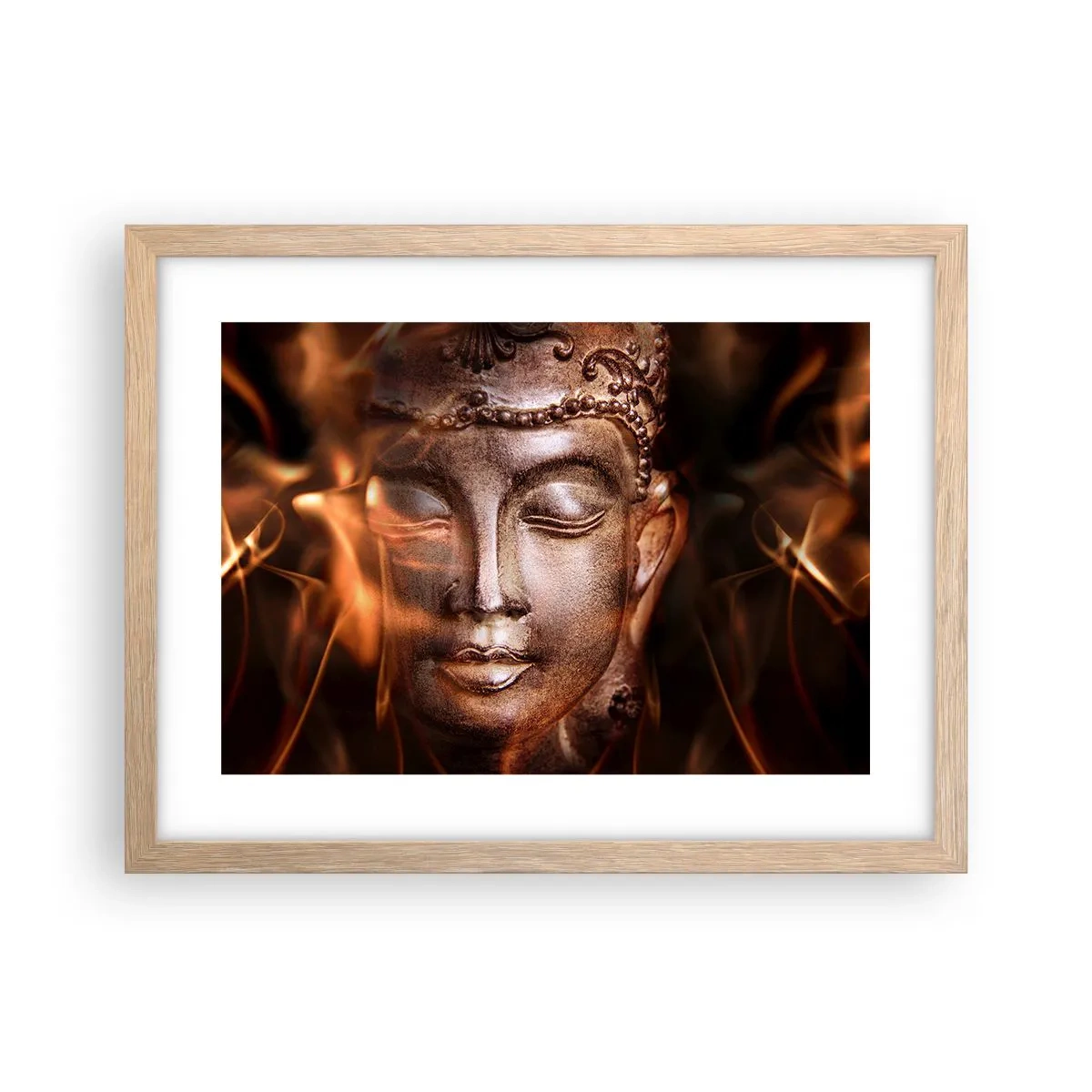 Poster in einem Rahmen aus heller Eiche - Es existiert nur hier und jetzt - 40x30 cm