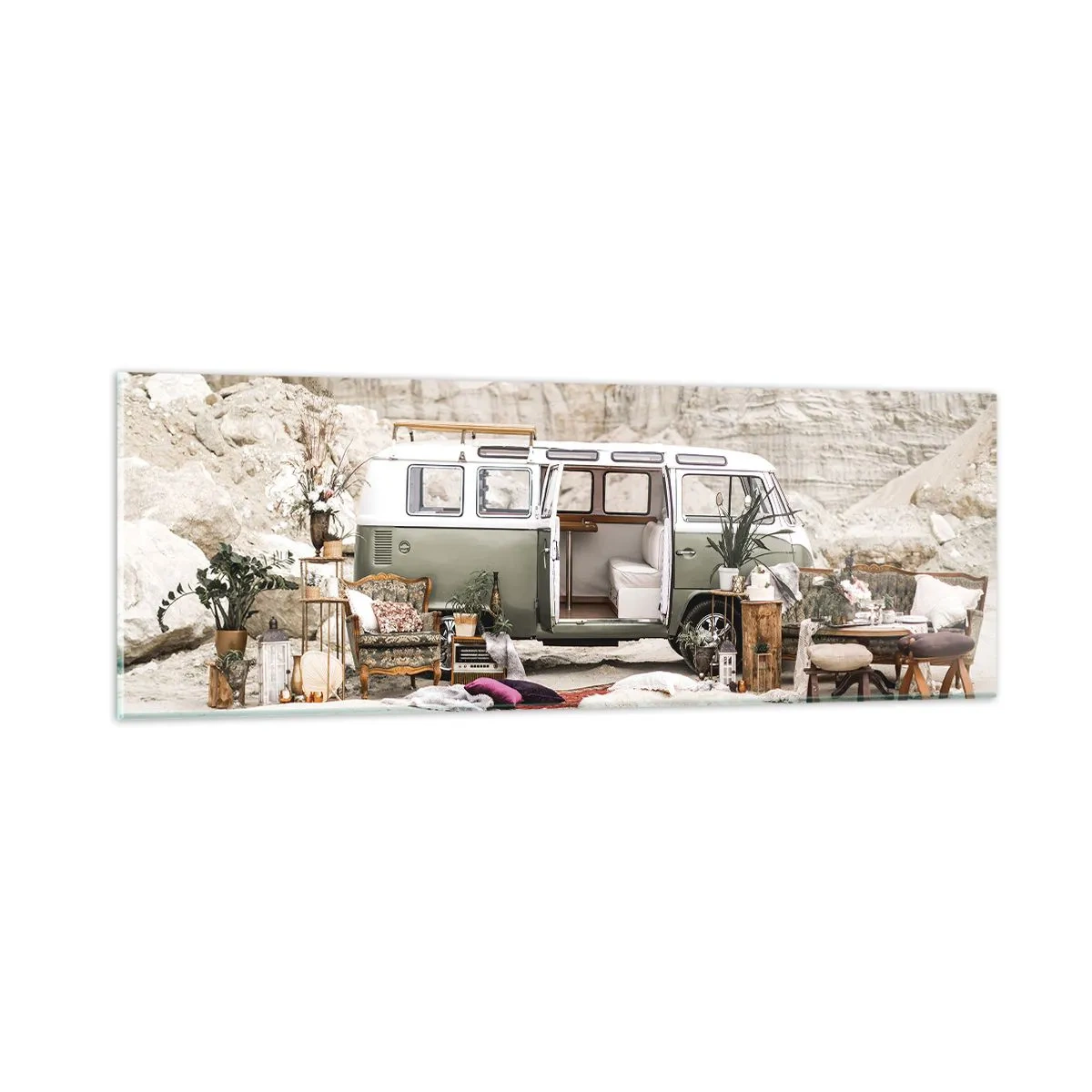 Glasbild - Bild auf glas - Es ist die Zeit, die Reise zu beginnen - 90x30 cm