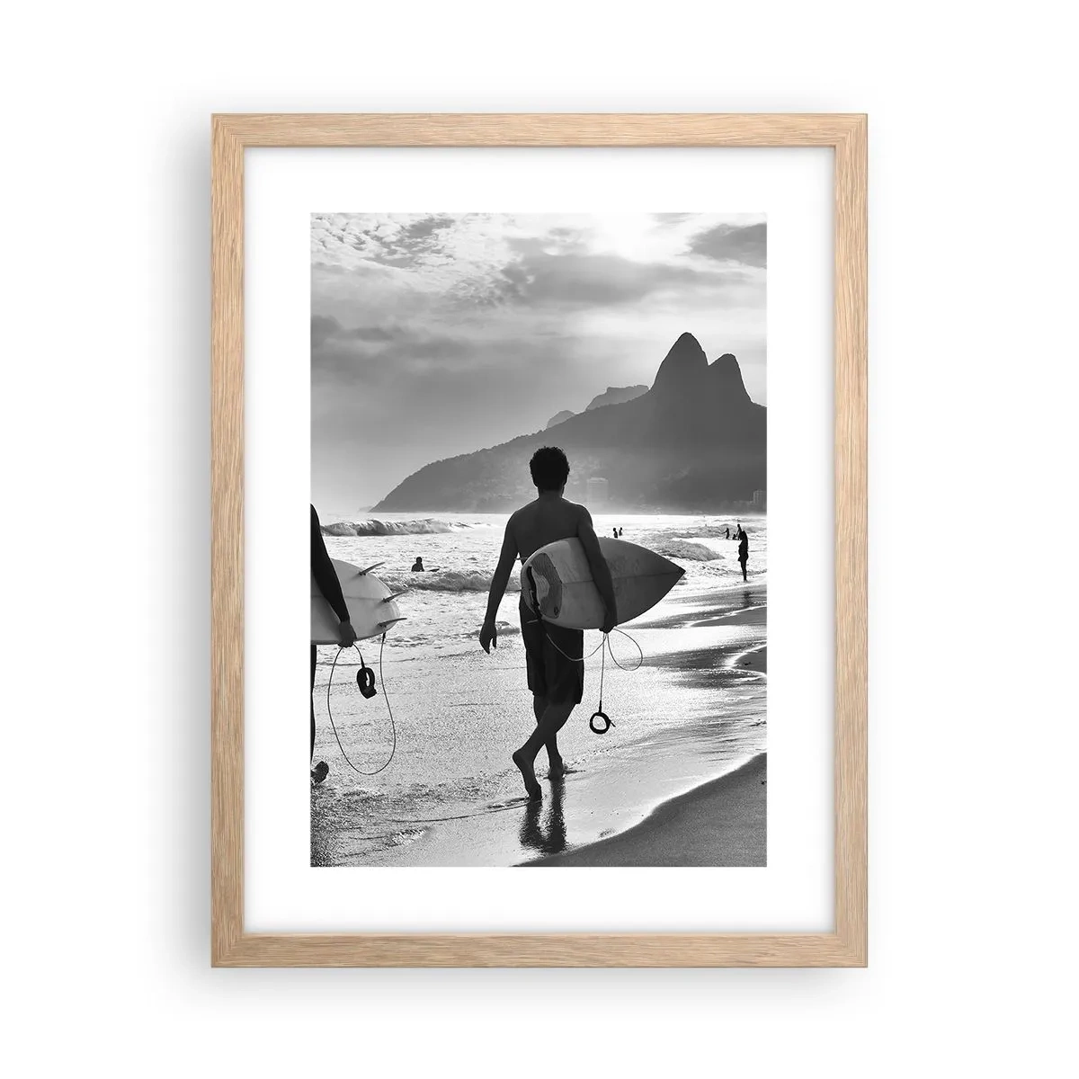 Poster in einem Rahmen aus heller Eiche - Single-Wave-Samba - 30x40 cm