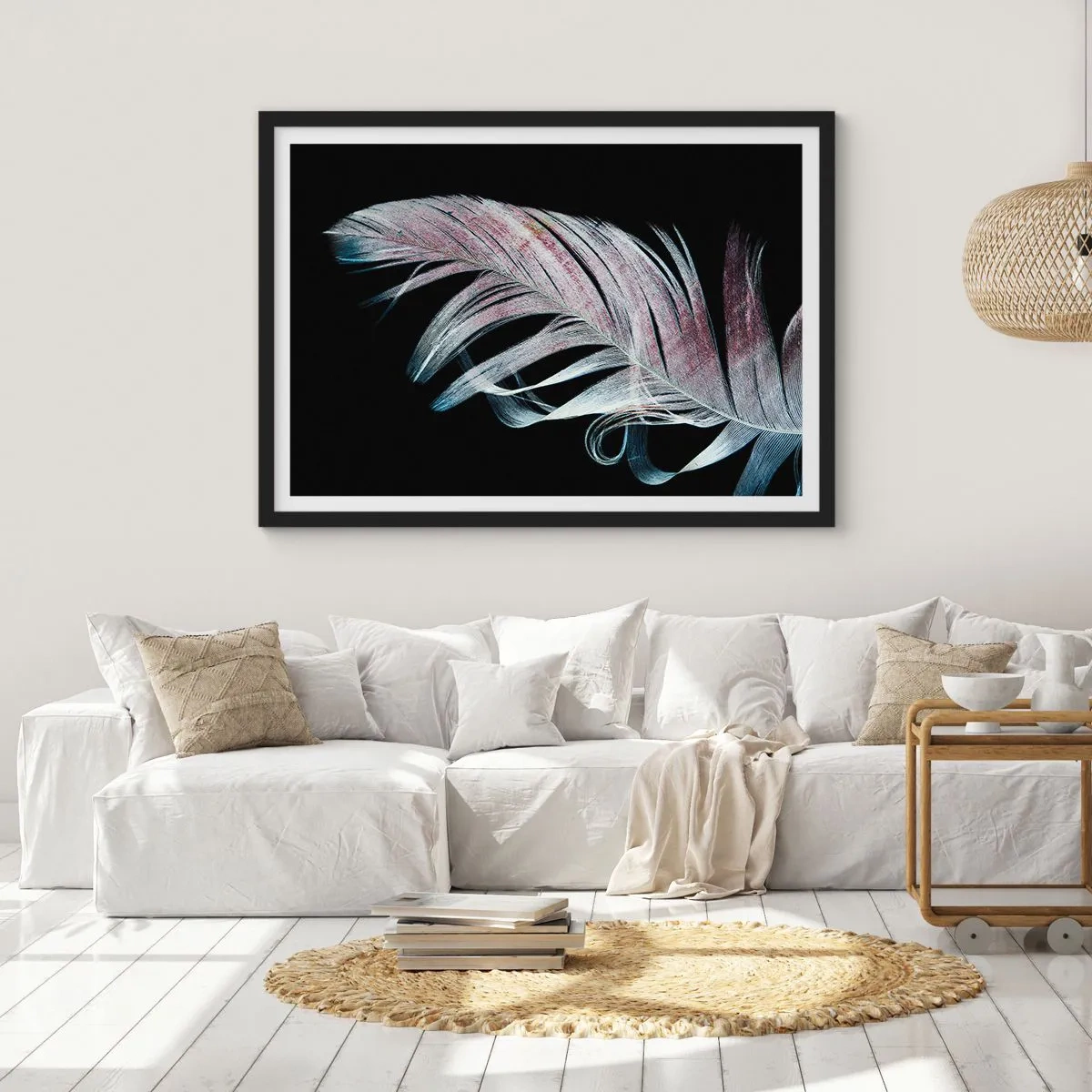 Poster in einem schwarzem Rahmen - Denke an Berührung - 91x61 cm