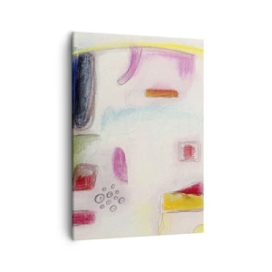 Bild auf Leinwand - Leinwandbild - Bunte abstrakte Formen auf hellem Hintergrund - 50x70cm - Eher konvex als konkav oder flach - Moderne Wanddekoration für Wohnzimmer und Schlafzimmer ARTTOR