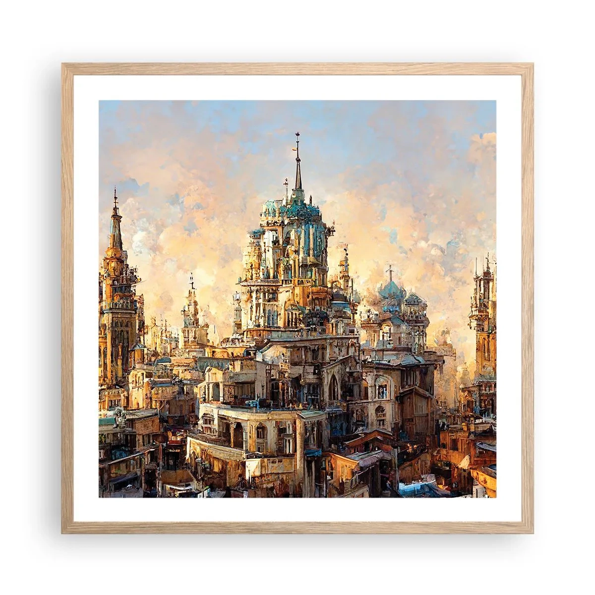 Poster in einem Rahmen aus heller Eiche - Stadt der Städte - 60x60 cm