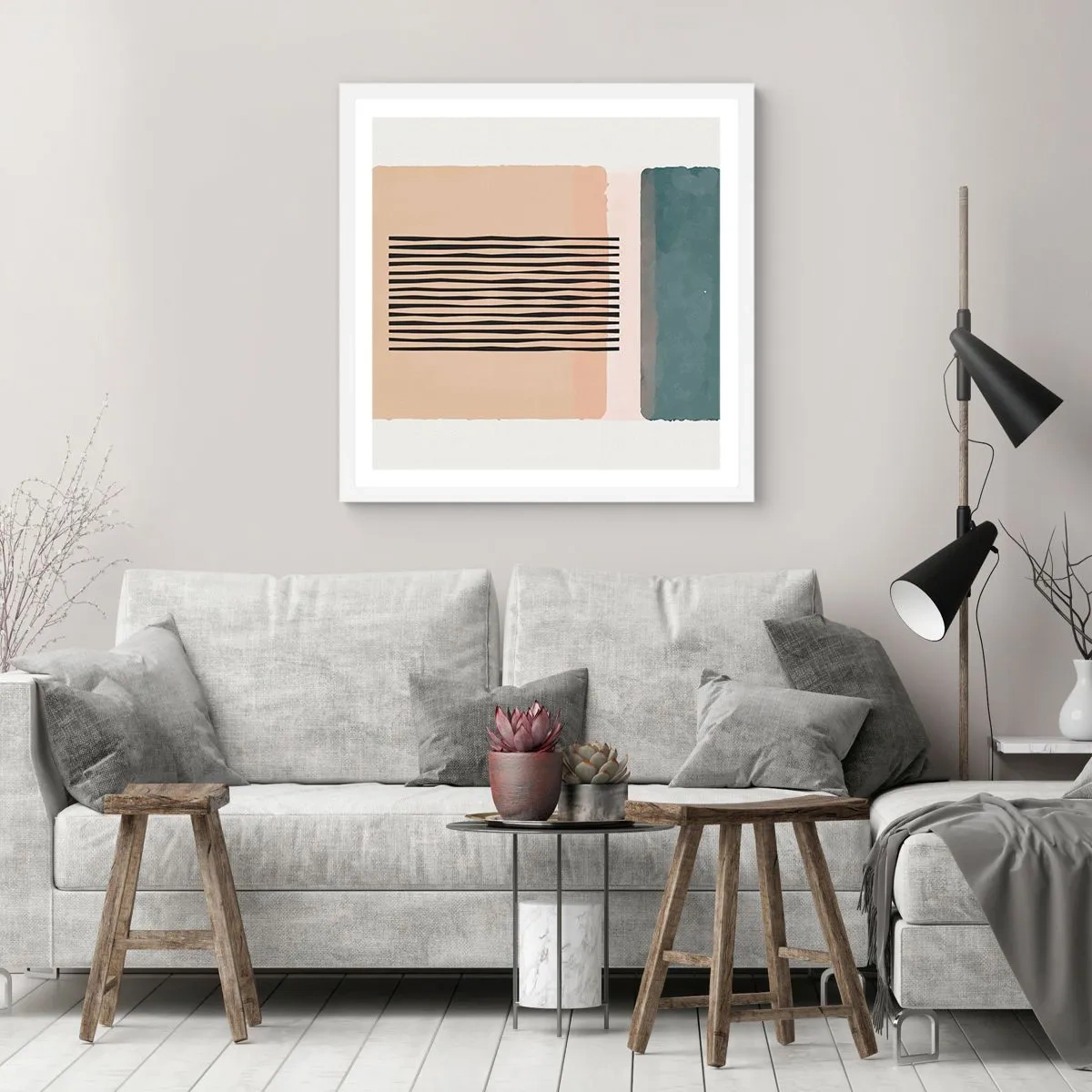 Poster in einem weißen Rahmen - Alles ist in Ordnung - 40x40 cm