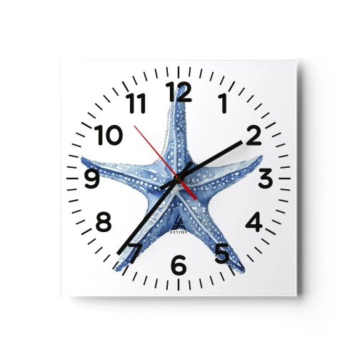 Wanduhr - Glasuhr - Stern des Meeres - 40x40 cm