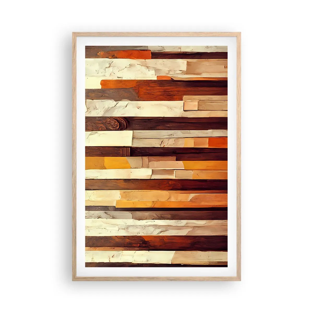 Poster in einem Rahmen aus heller Eiche - Hymne der Waldbäume - 61x91 cm