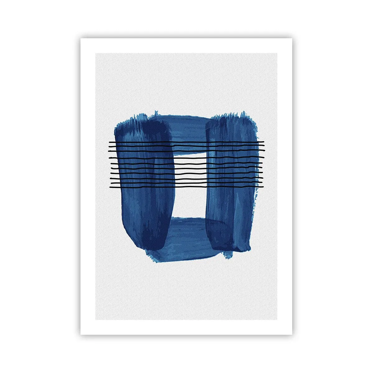 Poster - Abstrakte Komposition in Blautönen - 50x70cm - Blaue und schwarze Komposition - Moderne Wanddekoration für Wohnzimmer und Schlafzimmer ARTTOR