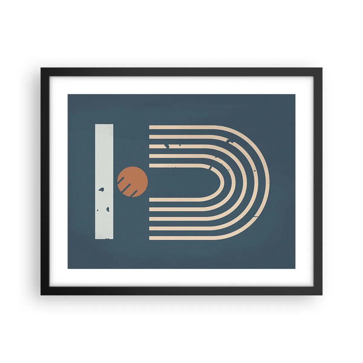 Poster in einem schwarzem Rahmen - Geometrie auf dem Granatapfel - 50x40 cm