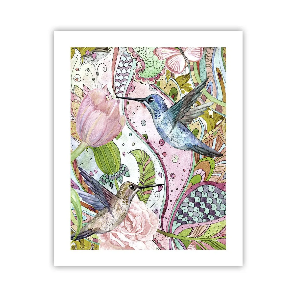Poster - Verstrickt in Weinreben - 40x50 cm