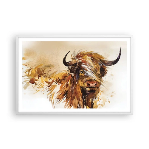 Poster in einem weißen Rahmen - Stolz des Jägers - 91x61 cm