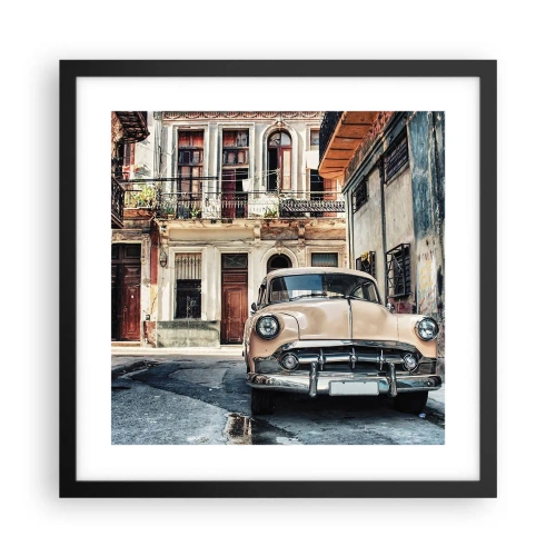 Poster in einem schwarzem Rahmen - Die Siesta in Havanna - 40x40 cm