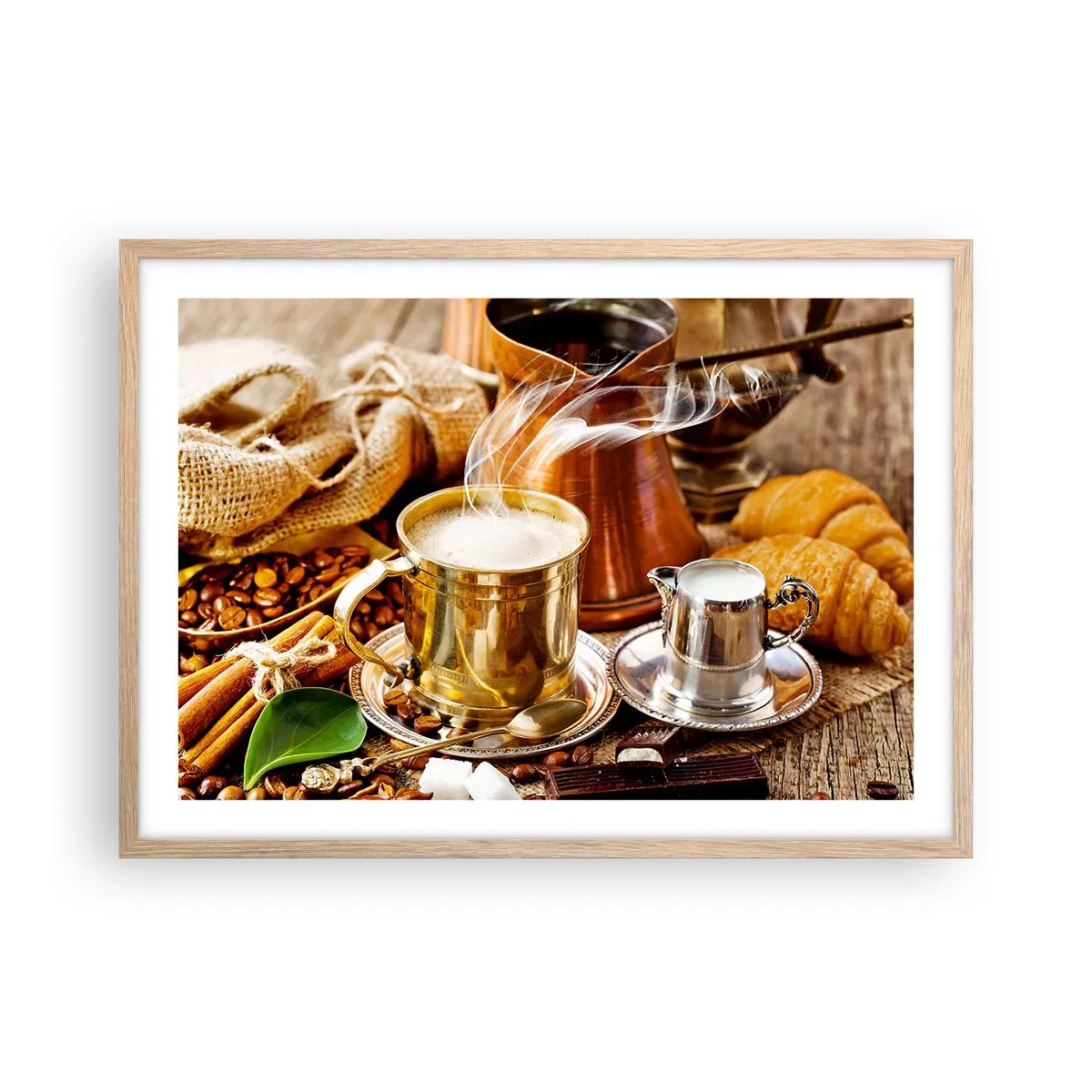 Poster in einem Rahmen aus heller Eiche - Schönen Tag noch! - 70x50 cm