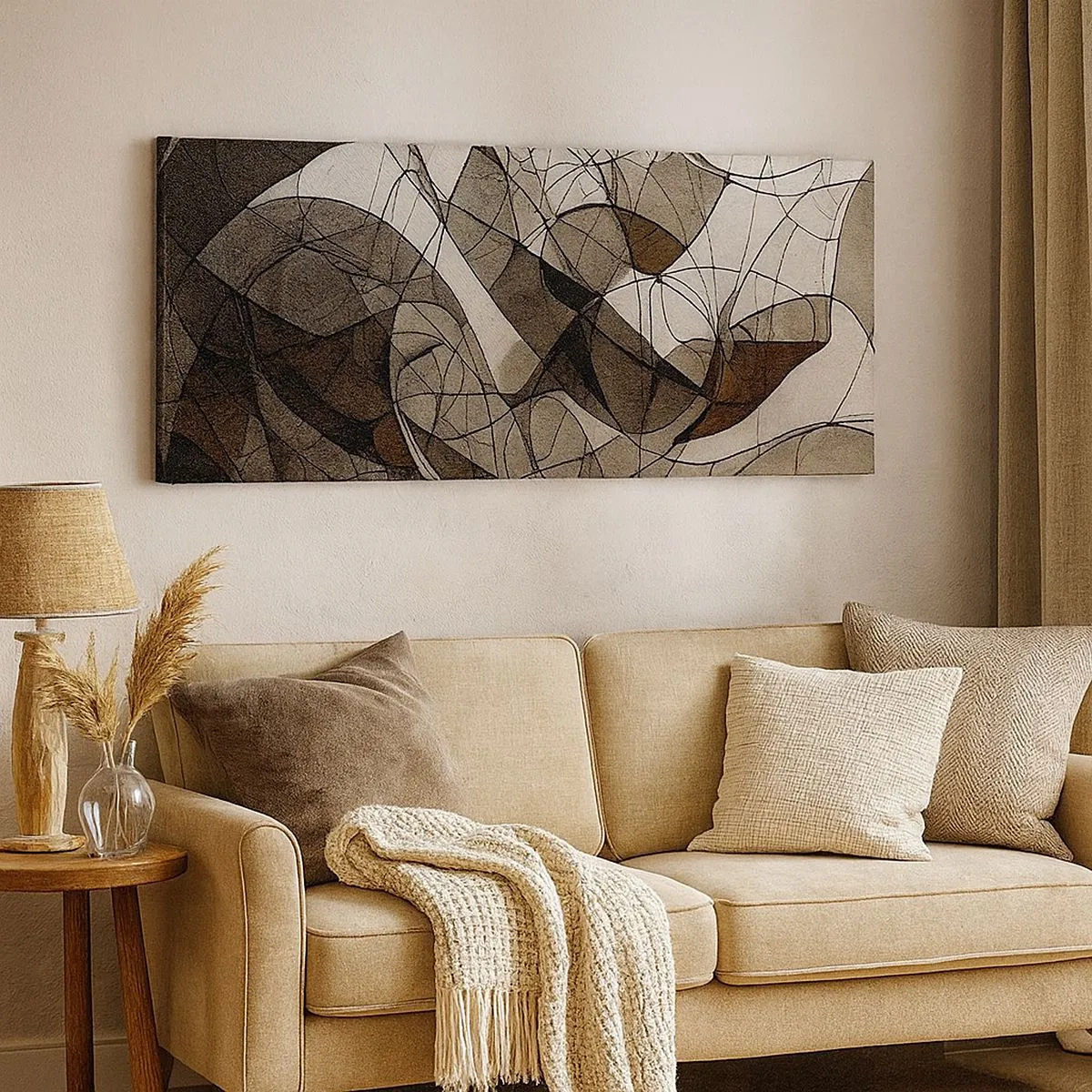 Bild auf Leinwand - Leinwandbild - Zirkulation von Erdfarben - 100x40 cm