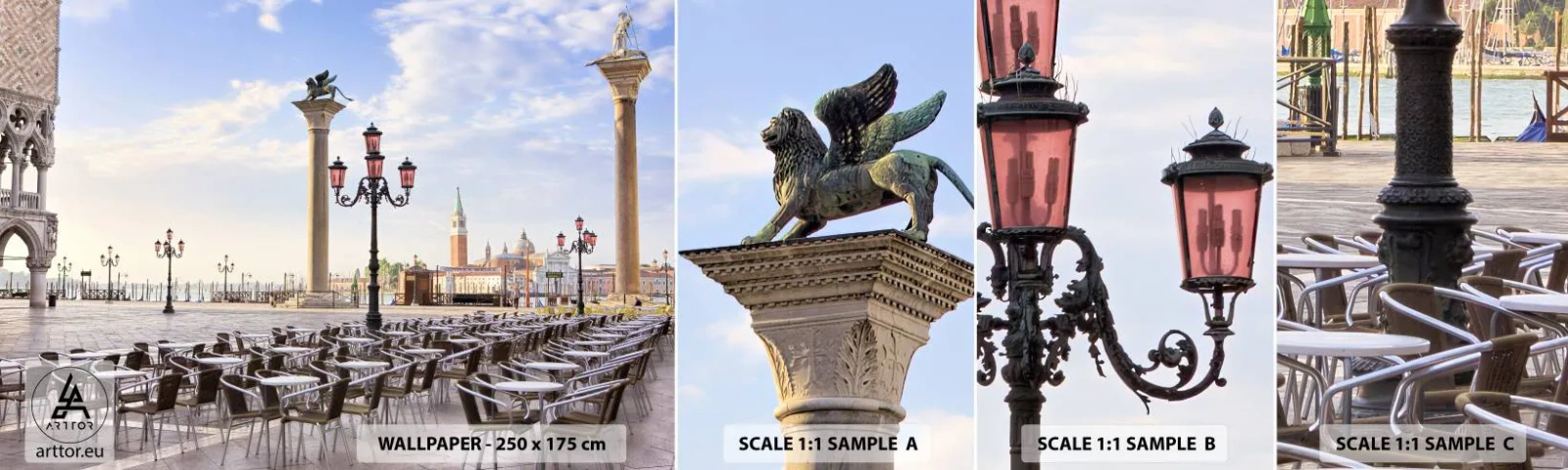 Fototapetenmuster Standard Eco - Wir laden Sie ein, alles ist bereit - Die Architektur, Stadt, Venedig - 100x30 cm