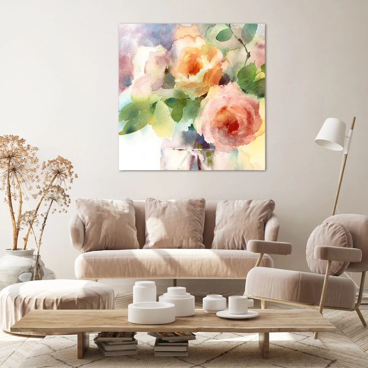 Bild auf Leinwand - Leinwandbild - Zart wie Aquarell - 40x40 cm