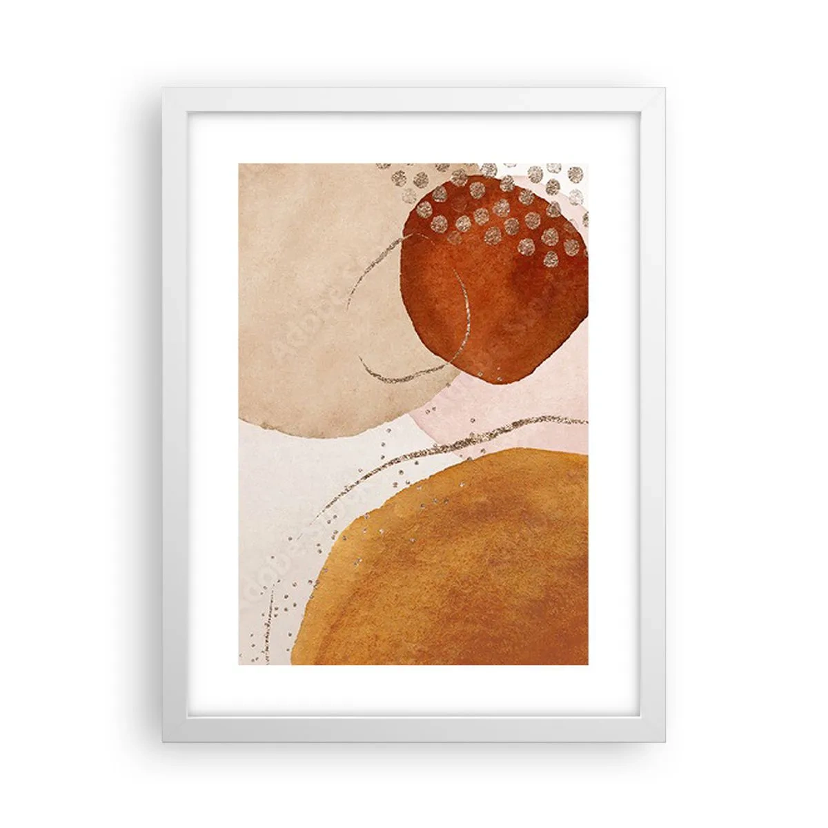 Poster in einem weißen Rahmen - Rundheit und Bewegung - 30x40 cm