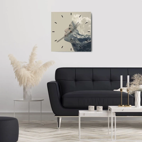 Wanduhr - Glasuhr - Die Schönheit der Elemente der Natur - 40x40 cm