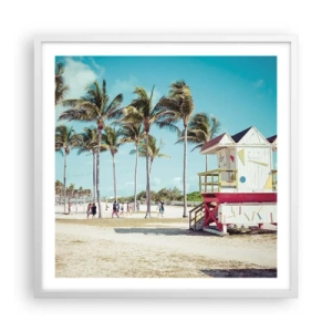 Poster in einem weißen Rahmen - Dir steht ein schöner Tag bevor - 60x60 cm