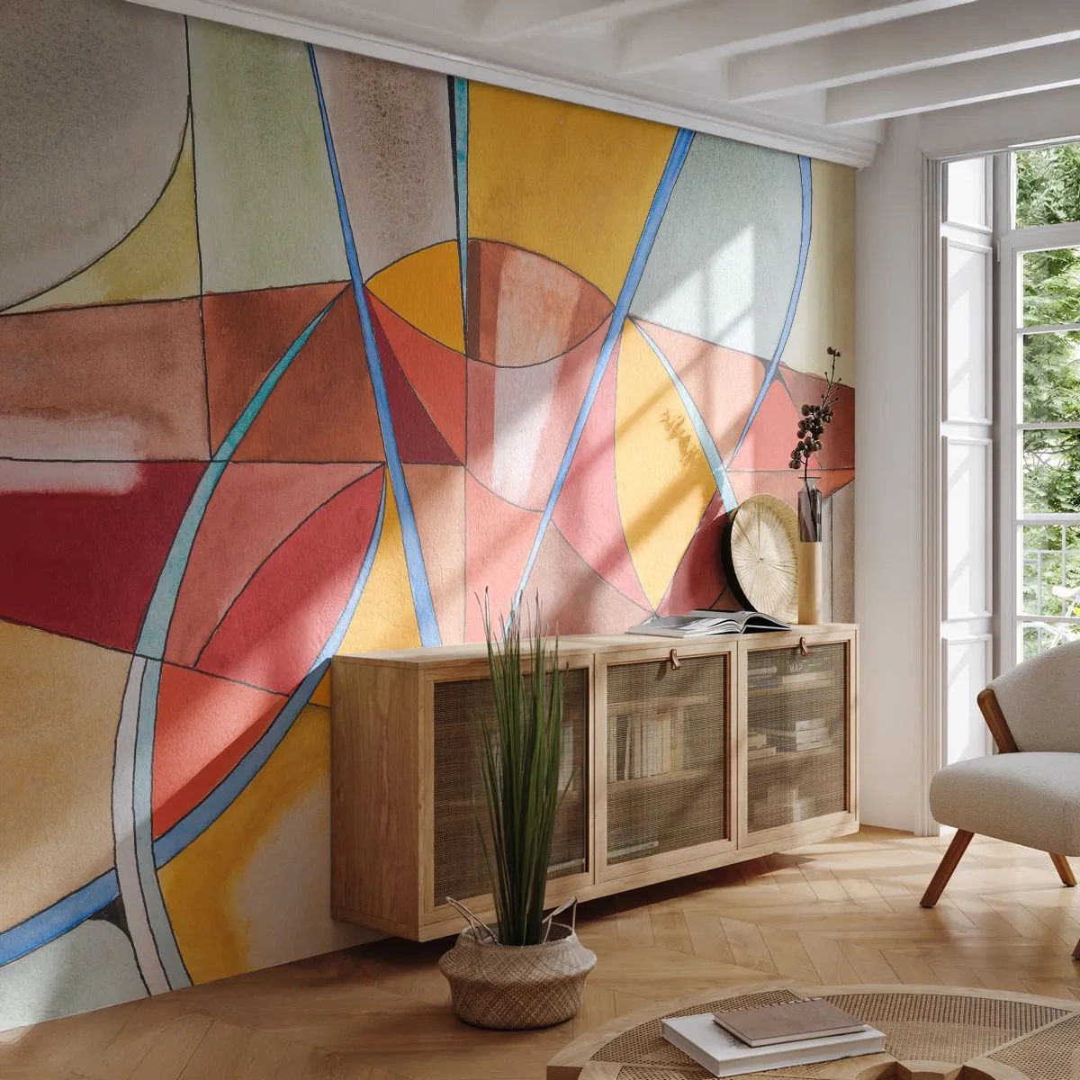 Fototapete Premium Sand - Das Karussell, das Traumkarussell - Abstraktion, Stück, Modernes Muster - 150x105 cm