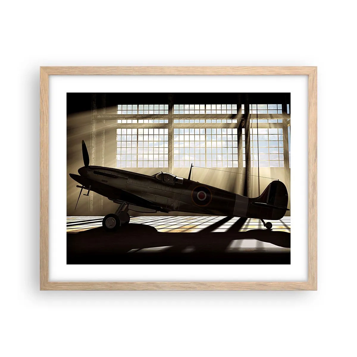 Poster in einem Rahmen aus heller Eiche - Die Ruhe eines Kriegers - 50x40 cm