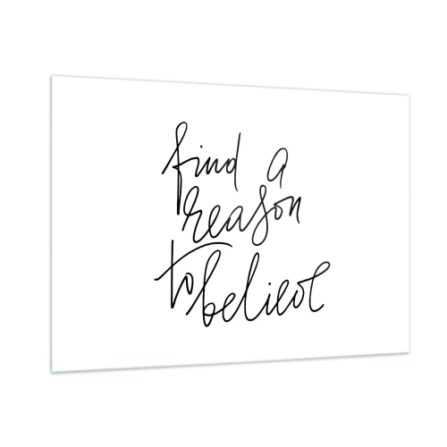 Glasbild - Bild auf glas - Minimalistische Typografie mit einem inspirierenden Zitat - 100x70cm - Es ist möglich - Moderne Wanddekoration für Wohnzimmer und Schlafzimmer ARTTOR