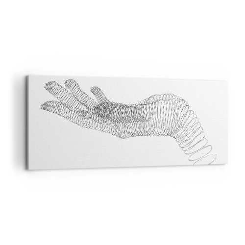 Bild auf Leinwand - Leinwandbild - Federnde Hand - 100x40 cm