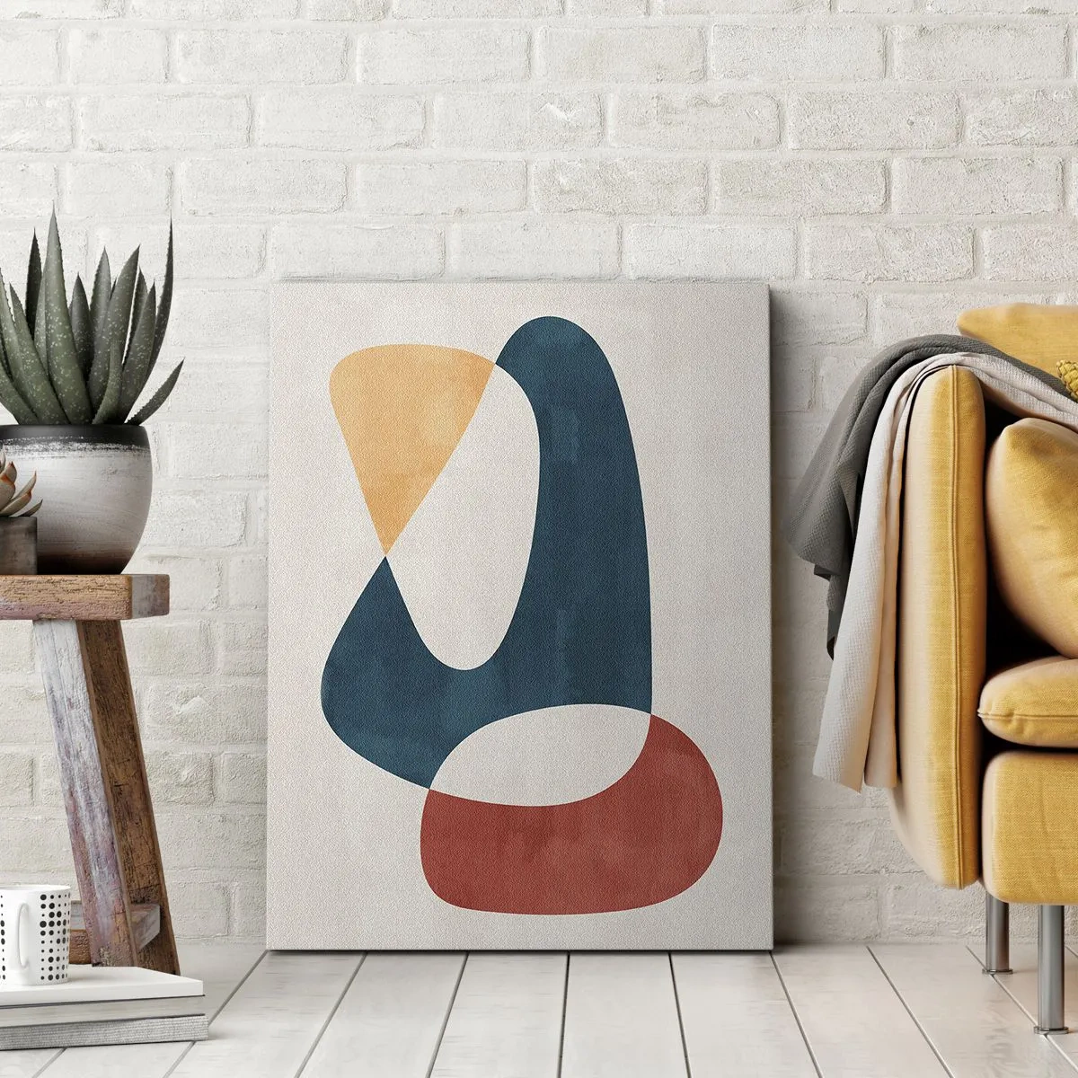 Bild auf Leinwand - Leinwandbild - Abstrakte Formen in harmonischen Farben - 80x120cm - Einflüsse und Metamorphosen - Moderne Wanddekoration für Wohnzimmer und Schlafzimmer ARTTOR