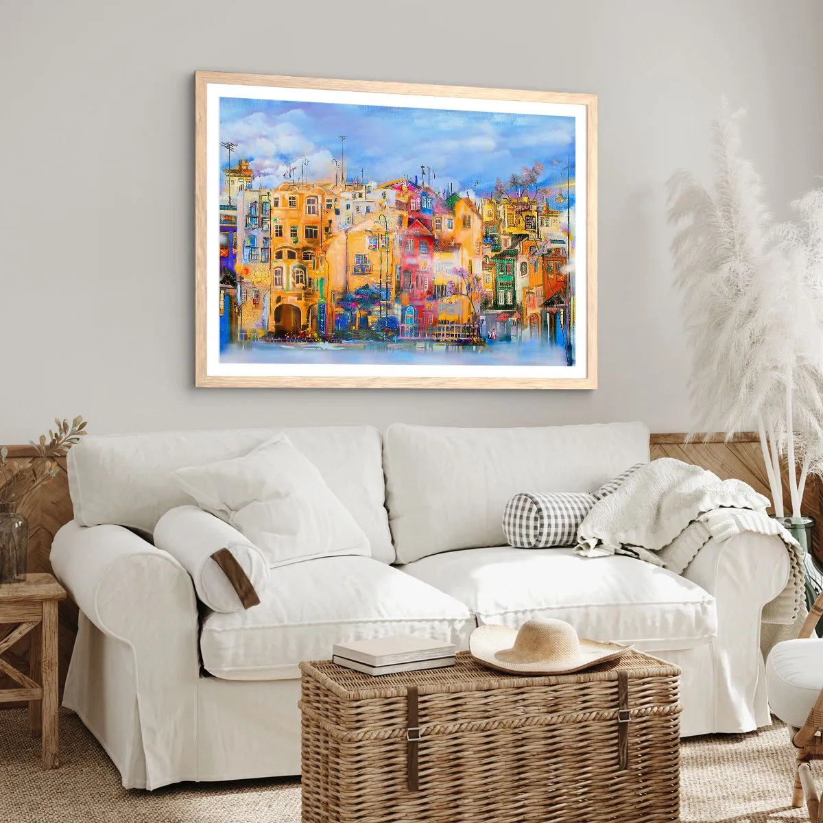 Poster in einem Rahmen aus heller Eiche - Wir sind zusammen - 50x40 cm