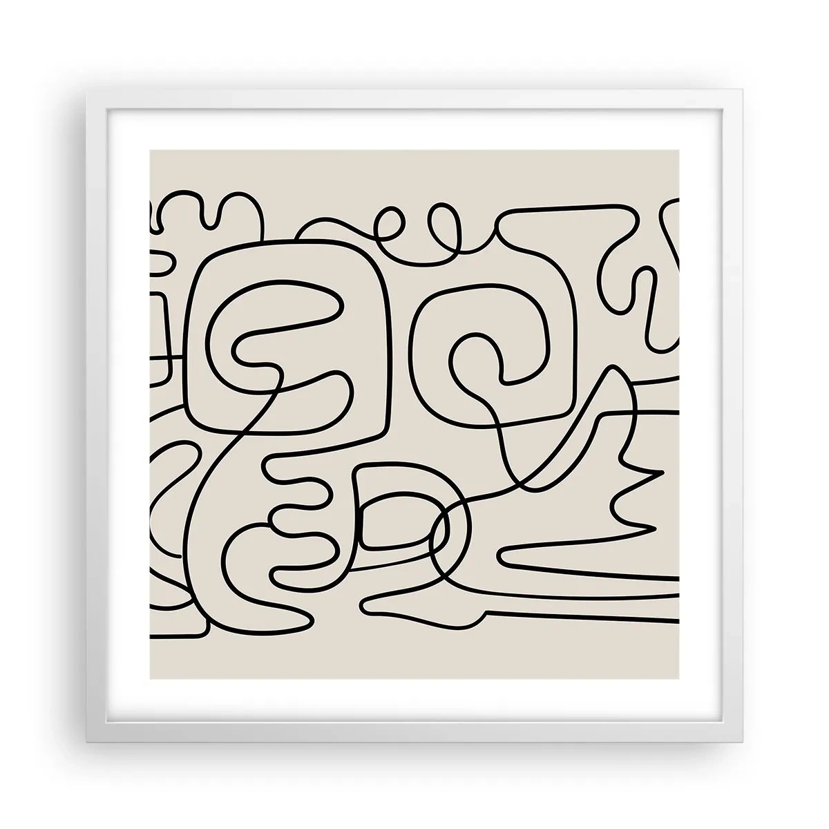 Poster in einem weißen Rahmen - Folge der Spur - 50x50 cm