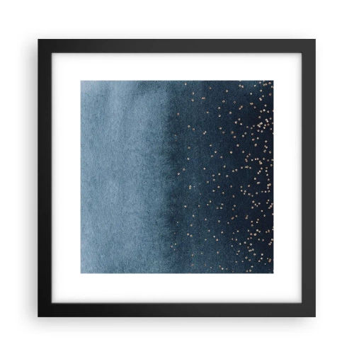 Poster in einem schwarzem Rahmen - Komposition - blaue Phasen - 30x30 cm