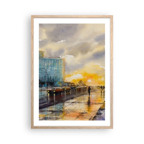 Poster in einem Rahmen aus heller Eiche - Leben am Ufer - 50x70 cm