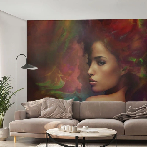 Fototapete Premium Canvas - Schöner als ein Regenbogen, so zart wie ein Nebel - Frau, Das Gesicht einer Frau, Körper - 200x140 cm