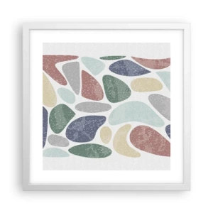 Poster in einem weißen Rahmen - Mosaik aus pulverförmigen Farben - 40x40 cm