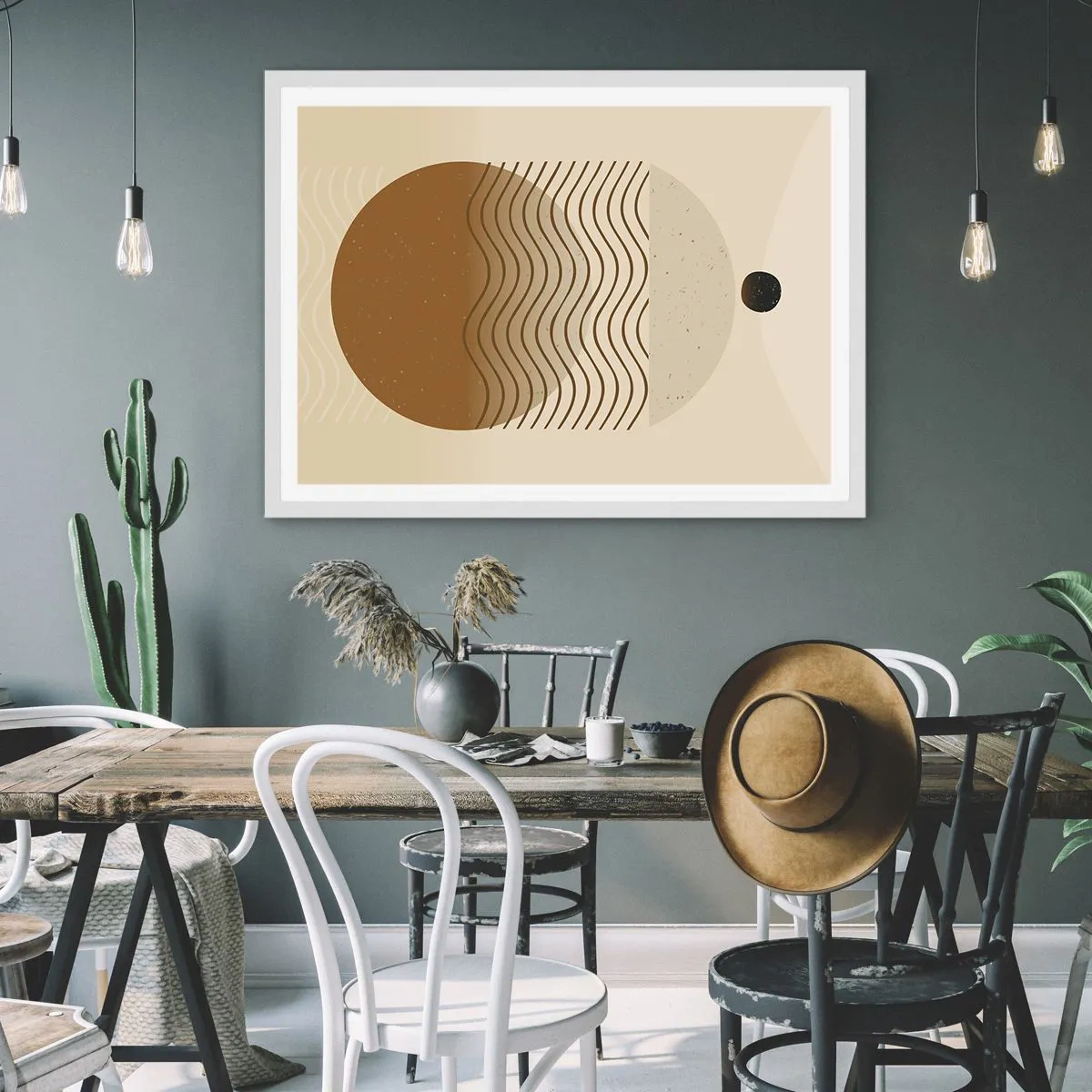 Poster in einem weißen Rahmen - Zur Entstehung geometrischer Figuren - 50x40 cm