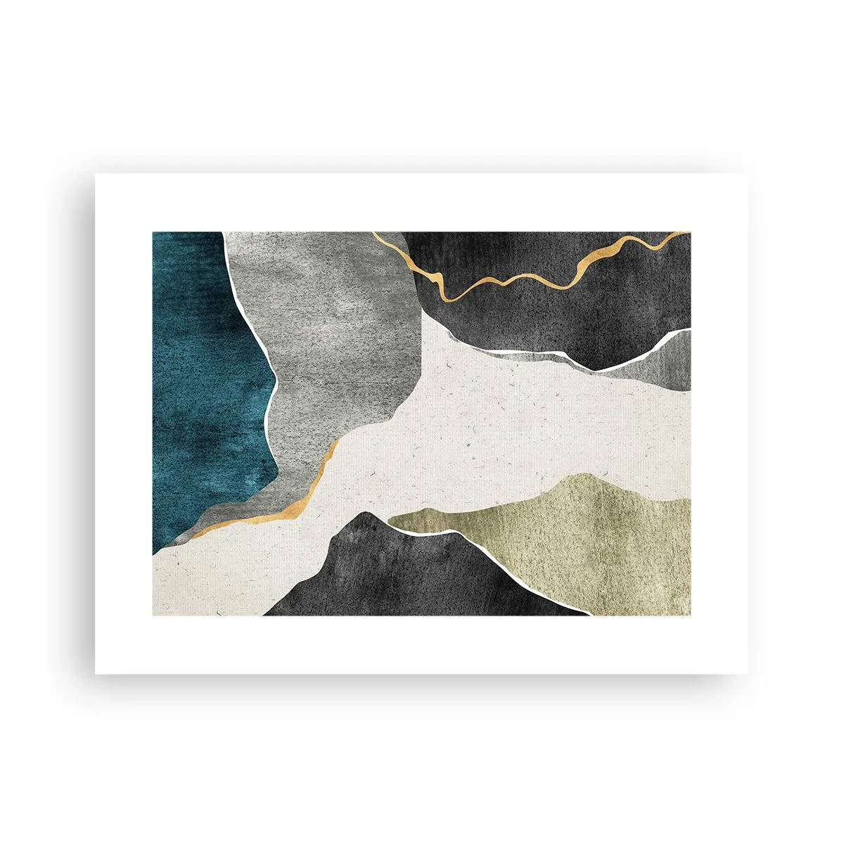 Poster - Mosaikkomposition mit Goldfaden - 40x30 cm