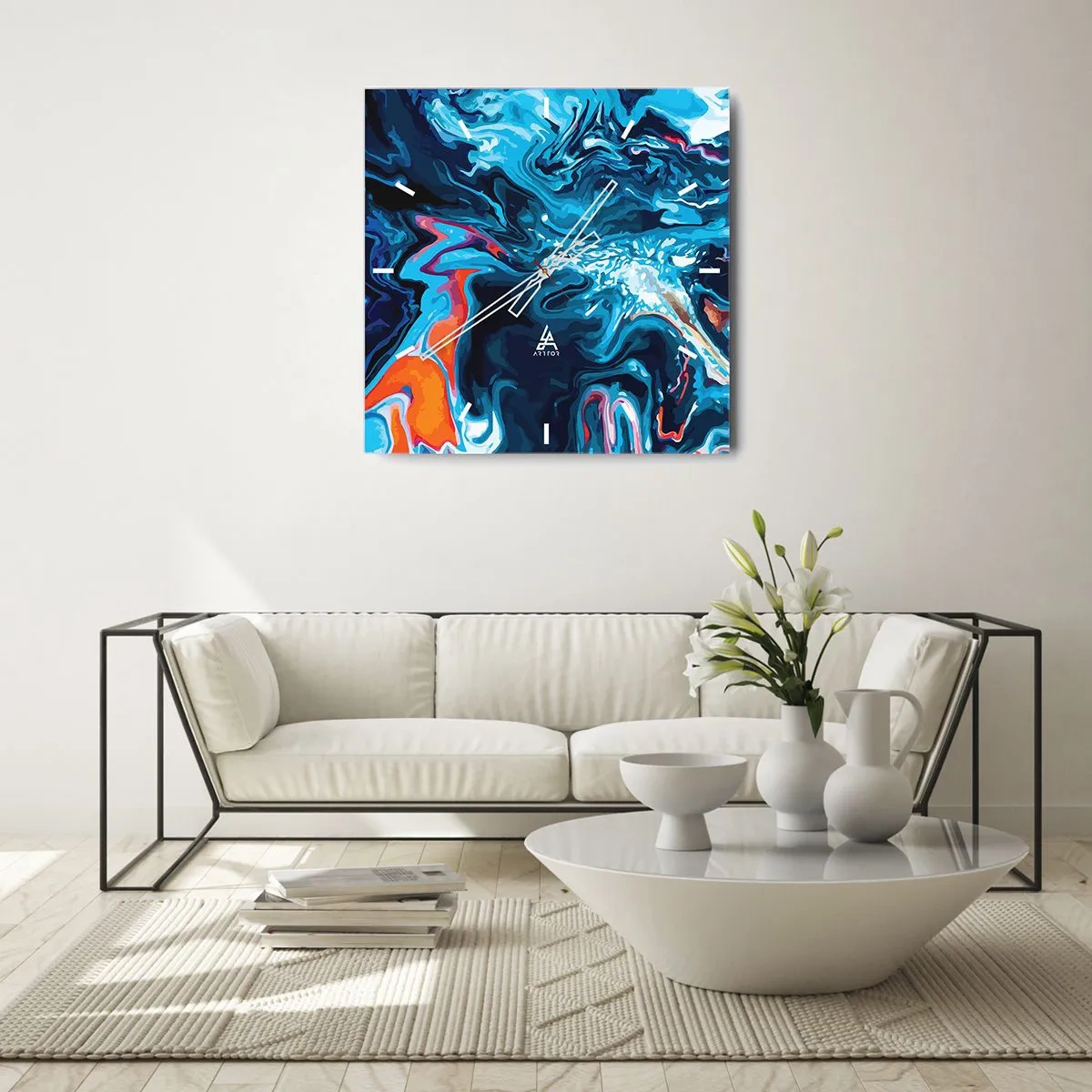 Wanduhr - Glasuhr - Reise ins Zentrum des Himmels - 40x40 cm