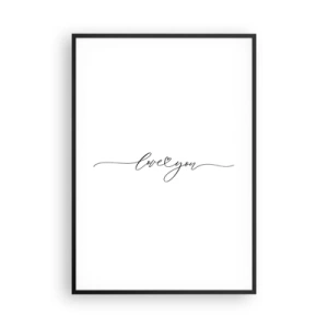 Poster in einem schwarzem Rahmen - Schwarz auf weiß - 70x100 cm