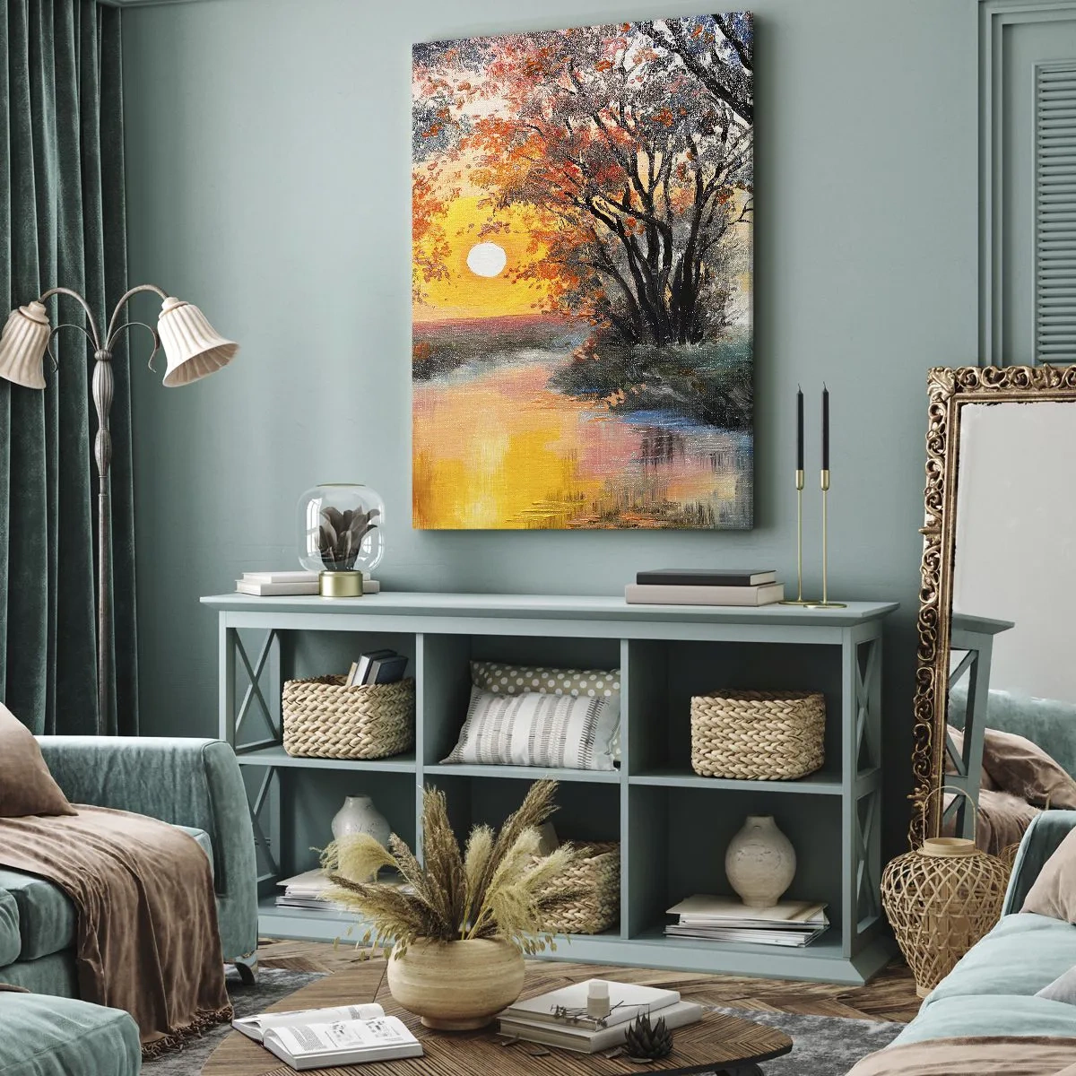 Bild auf Leinwand - Leinwandbild - Herbststimmung - 45x80 cm
