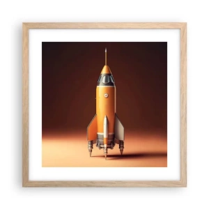 Poster in einem Rahmen aus heller Eiche - Es beginnt mit einem Traum - 40x40 cm