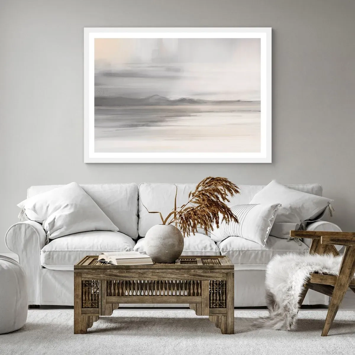 Poster in einem weißen Rahmen - Nachdenkliche Distanz - 40x30 cm