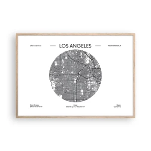 Poster in einem Rahmen aus heller Eiche - Anatomie von Los Angeles - 100x70 cm
