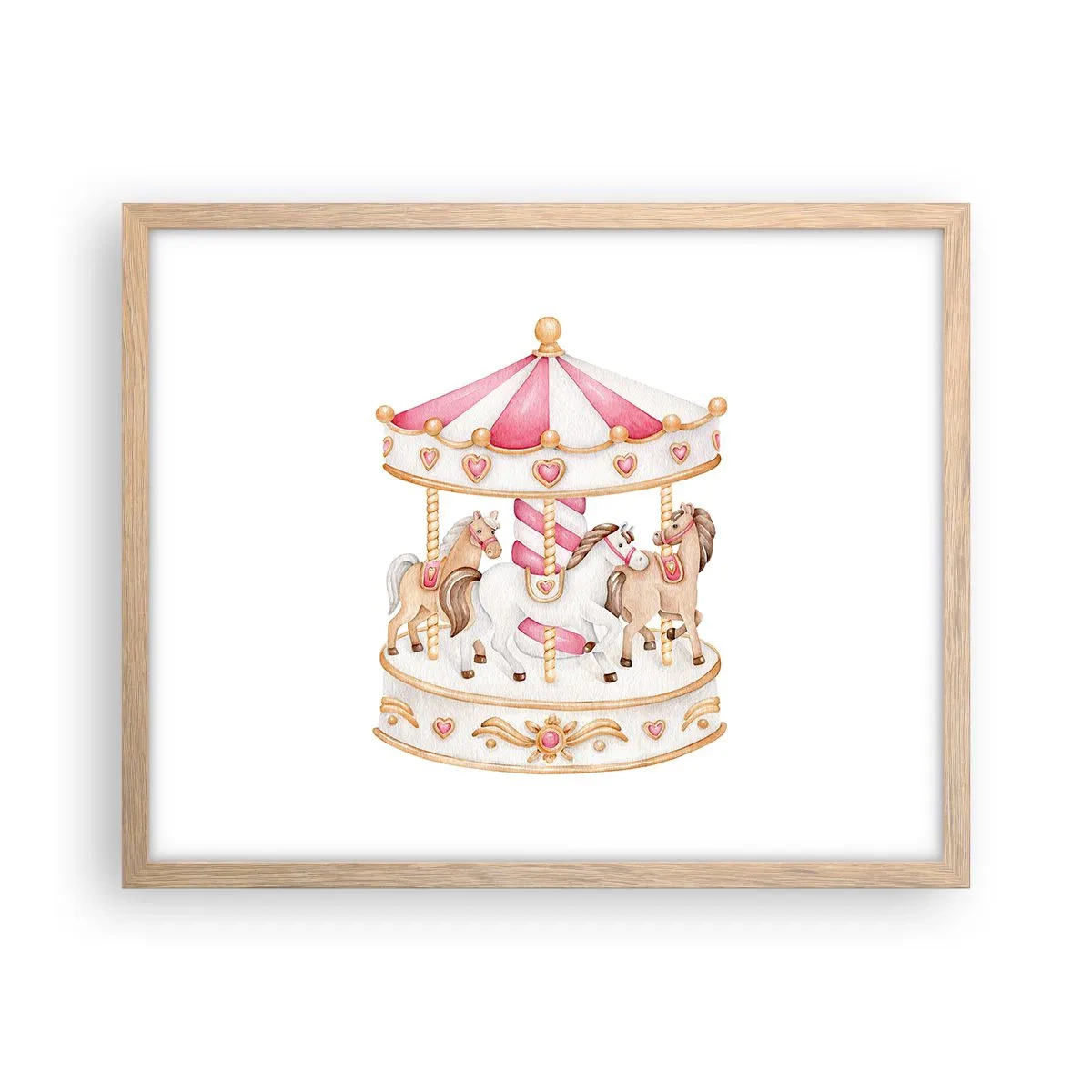 Poster in einem Rahmen aus heller Eiche - Süße Welt der Kindheit - 50x40 cm