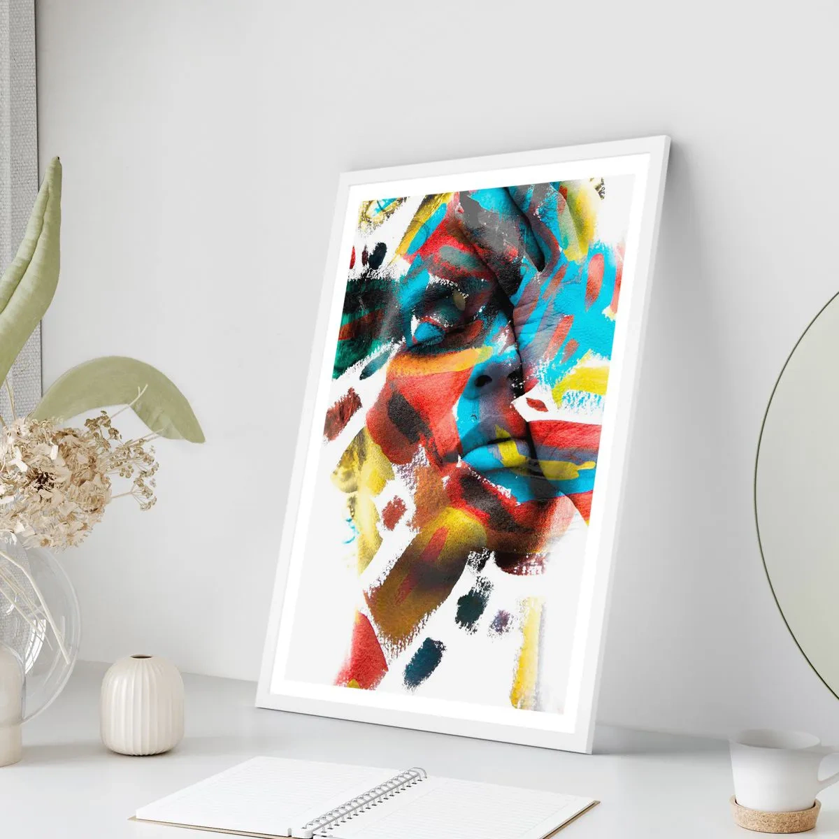 Poster in einem weißen Rahmen - Eine bunte Persönlichkeit - 40x50 cm