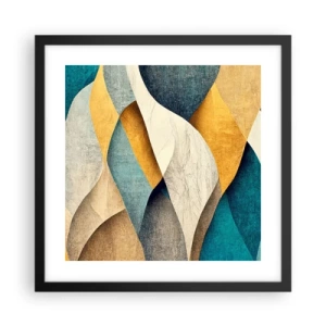 Poster in einem schwarzem Rahmen - Rhythmus und Welle - 40x40 cm