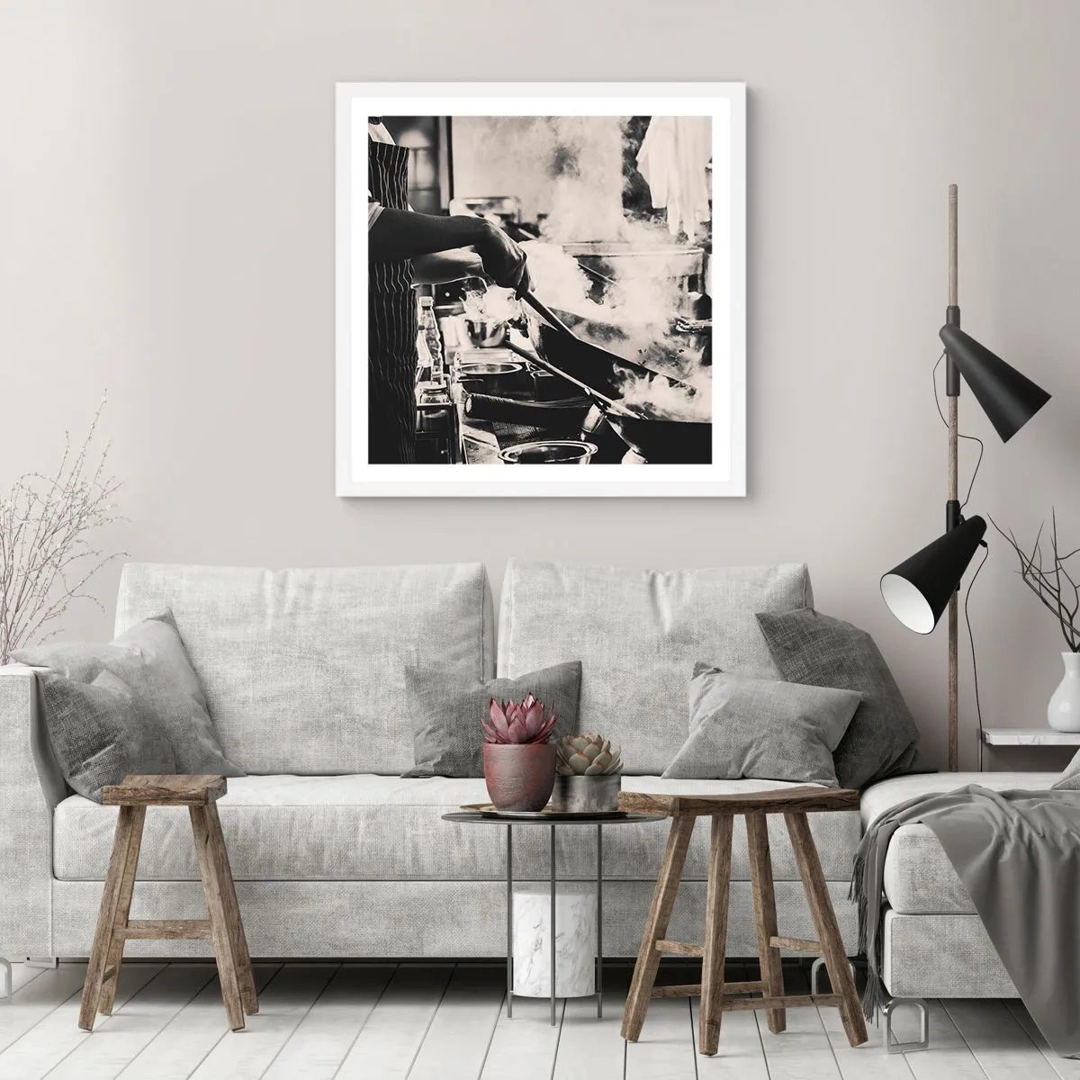 Poster in einem weißen Rahmen - Alchemie der Aromen - 60x60 cm