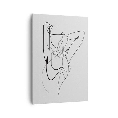 Bild auf Leinwand - Leinwandbild - Minimalistischer Umriss einer weiblichen Silhouette - 70x100cm - So, wie du wirklich bist ... - Moderne Wanddekoration für Wohnzimmer und Schlafzimmer ARTTOR