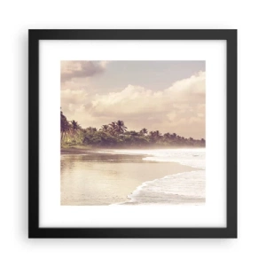 Poster in einem schwarzem Rahmen - Die Liebkosung der Wellen - 30x30 cm
